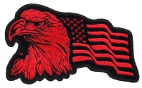 Eagle US Flag Facing Left Patch In Red | Embroidered Patches