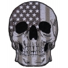 Gray USA Flag Skull Patch Small