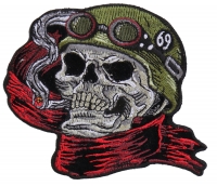 Helmet Skull Scarf Biker 69 Patch