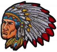 Indian Head Dress Chief Large Back Patch