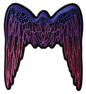 Large Angel Wings Patch Pink | Embroidered Patches
