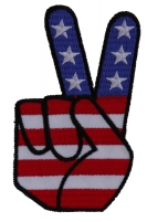 Peace Hand Sign with American Flag Patch