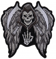Reaper Skull Wings Middle Finger Patch Small