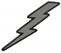 Reflective Lightning Bolt Left Patch | Embroidered Patches
