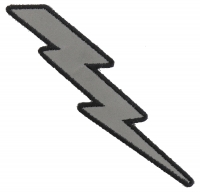 Reflective Lightning Bolt Right Patch | Embroidered Patches