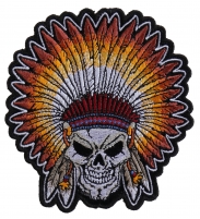 Skull Indian Head Dress Small Patch | Embroidered Patches