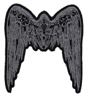Small Angel Wings Patch Grey | Embroidered Patches