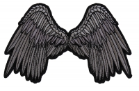 Small Beautiful Angel Wings Grey Patch | Embroidered Patches