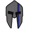 Spartan Helmet Blue Line Police Patch
