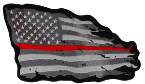 Thin Red Line American Tattered Flag Large Back Patch