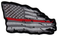 Thin Red Line American Tattered Flag Patch