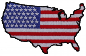 Unites States Map With US Flag Patch | Embroidered Patches
