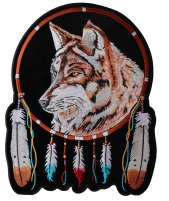 Wolf And Feathers Large Back Patch | Embroidered Patches