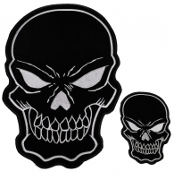 Black White Skull Patches Small And Large Patch Set Black White Skull Patches Small And Large Patch Set