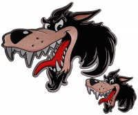 Cartoon Wolf Patch Small And Large Set Cartoon Wolf Patch Small And Large Set
