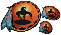 End Of The Trail Patch Horse In Sunset 3 Piece Set