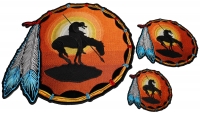 End Of The Trail Patch Horse In Sunset 3 Piece Set End Of The Trail Patch Horse In Sunset 3 Piece Set