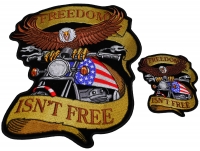 Freedom Isn't Free Two Piece Small And Large Eagle Biker Patch Set Freedom Isn't Free Two Piece Small And Large Eagle Biker Patch Set