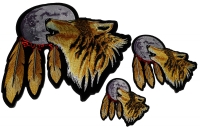 Howling Wolf With Moon 3 Size Patch Set Howling Wolf With Moon 3 Size Patch Set