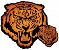 Large Orange Tiger Embroidered Patch Set Small And Large Large Orange Tiger Embroidered Patch Set Small And Large
