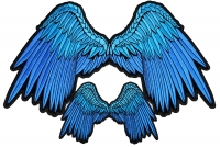 Pretty Blue Angel Wings Small And Large Patch Pretty Blue Angel Wings Small And Large Patch