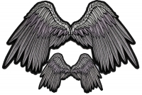 Pretty Gray Angel Wings Small And Large Patch Pretty Gray Angel Wings Small And Large Patch