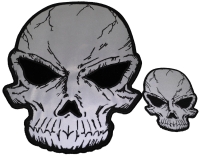 Reflective Skulls 2 Piece Large And Small Patch Set Reflective Skulls 2 Piece Large And Small Patch Set