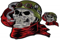 Set of 2 Biker Skull Patches Set of 2 Biker Skull Patches