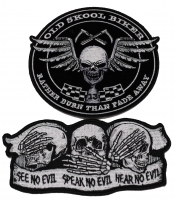 Set of 2 Old School Skull Patches Set of 2 Old School Skull Patches