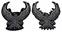 Set of 2 Silver Eagle Patches with Wicked and Easy Borders Set of 2 Silver Eagle Patches with Wicked and Easy Borders
