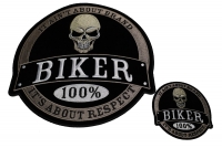 Set of 2 Small and Large Biker Skull Patches Set of 2 Small and Large Biker Skull Patches