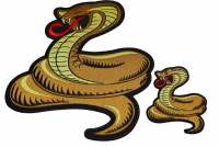 Set of 2 Small and Large Cobra Snake Patches Set of 2 Small and Large Cobra Snake Patches