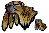 Set of 2, Small and Large Lone Wolf Howling at the Moon Patches Set of 2, Small and Large Lone Wolf Howling at the Moon Patches