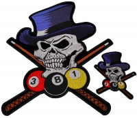 Set of 2 Small and Large Pool Shark Skull Patches Set of 2 Small and Large Pool Shark Skull Patches