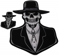 Set of 2 Small and Large Preacher Skull Patches Set of 2 Small and Large Preacher Skull Patches