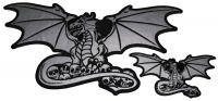 Set of 2 Small and Large Reflective Dragon Patches Set of 2 Small and Large Reflective Dragon Patches