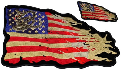 USA FLAG DON'T TREAD ON ME GADSDEN 2nd Amendment IRON ON PATCH 3.0 X 2.0 MTB42