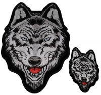 Set of 2 Small and Large Wolf Patches Set of 2 Small and Large Wolf Patches