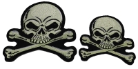 Set of 2 Small Gray Skull Patches Set of 2 Small Gray Skull Patches