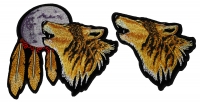 Set of 2 Wolf Patches Plain and Howling at the Moon Set of 2 Wolf Patches Plain and Howling at the Moon