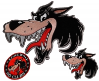 Set of 3 Cartoon Wolf Patches Set of 3 Cartoon Wolf Patches