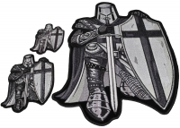 Set of 3 Crusader Kneeling Knight in Gray Patches Set of 3 Crusader Kneeling Knight in Gray Patches
