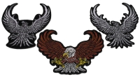 Set of 3 Eagle Patches in Brown and Silver