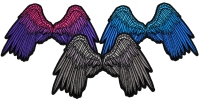 Set of 3 small Angel Wings Patches in Blue Pink and Gray Set of 3 small Angel Wings Patches in Blue Pink and Gray
