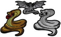 Set of 3 Snake and Dragon Patches Set of 3 Snake and Dragon Patches