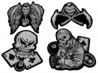 Set of 4 Black and Gray Skull Patches Set of 4 Black and Gray Skull Patches