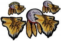 Set of 4 Howling Wolf Patches Set of 4 Howling Wolf Patches