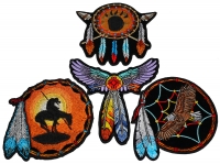 Set of 4 Native American Indian Feather Patches Set of 4 Native American Indian Feather Patches