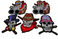 Set of 5 Colorful Embroidered Skull Patches Set of 5 Colorful Embroidered Skull Patches