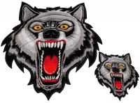 Wild Wolf Two Piece Small And Large Embroidered Patch Set Wild Wolf Two Piece Small And Large Embroidered Patch Set